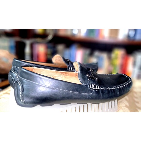 Men's 1901 Black Leather Bit Driving Shoes Loafers Casual Slip-on 10M - Picture 12 of 15